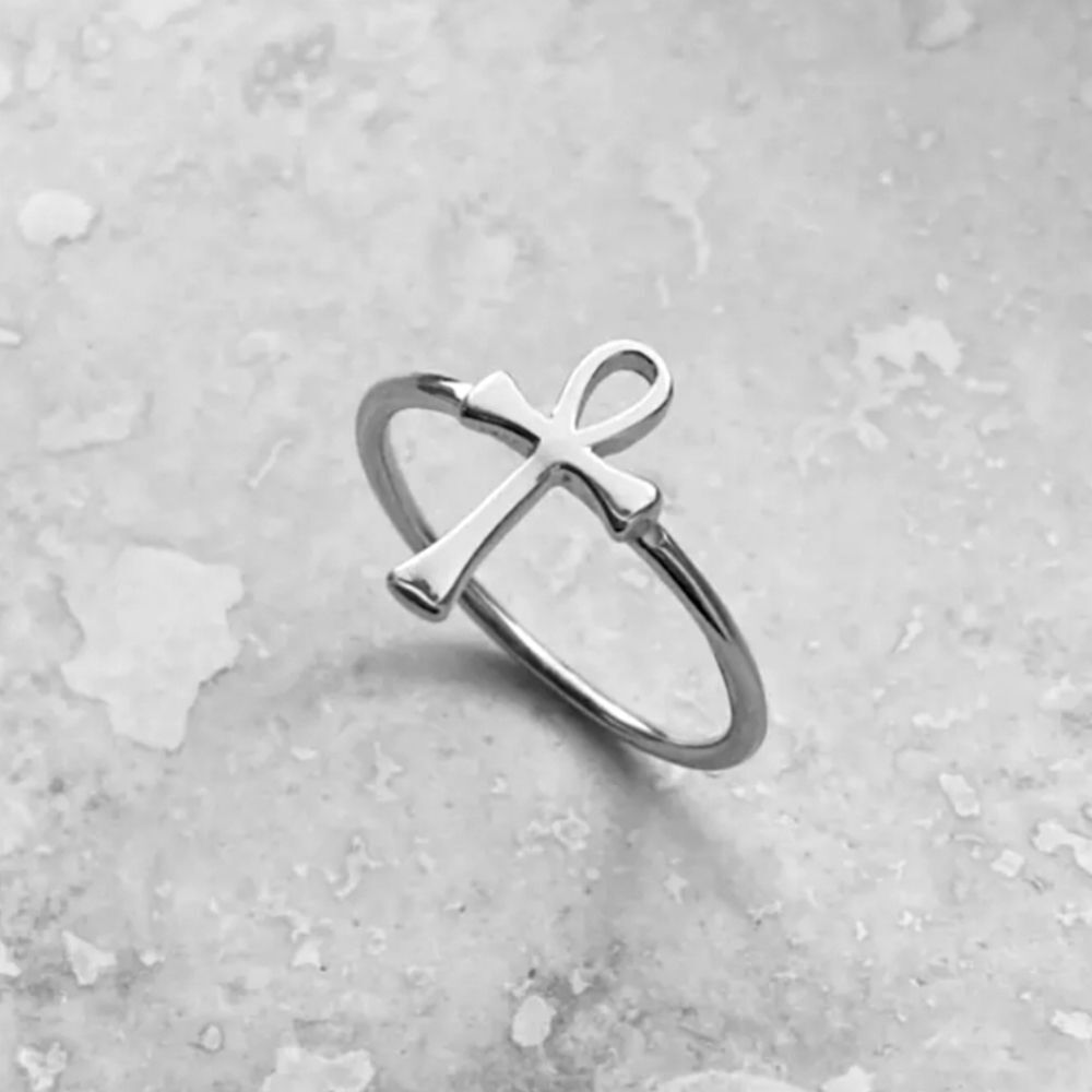 Silver Ankh ring minimalist jewelry